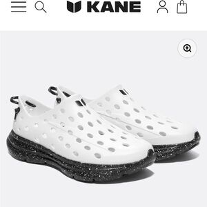 Kane White and Black Slip-On Shoes